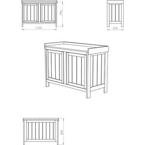 Outdoor Wooden Kitchen Double Cabinet Pressure Treated - Brown by Waltons