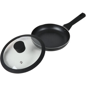 Ayano Soft Touch Non Stick Saucepan with Lid - Black / 20cm by Kitchenmaster