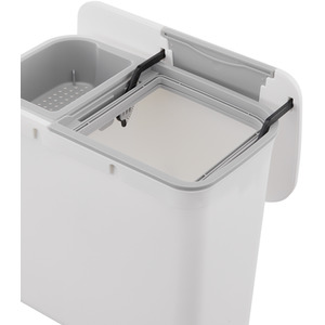 White Hanging Kitchen Trash Bin with Lid - White by Livingandhome