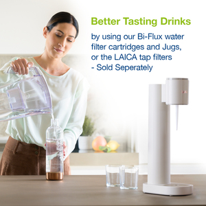 Variable Manual Fizz Sparkling Water Maker with 1 x CO2 Cylinder - White by Laica