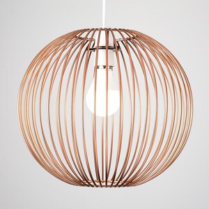 Metal Basket Style Globe Ceiling Pendant Light Shade In Copper Effect Finish - Copper by ValueLights