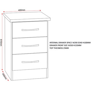 Nevada 4 Door 2 Drawer Mirrored Wardrobe Bedroom Set - Black Wood Grain by Seconique