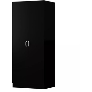 3 Piece Wardrobe Set Bedside 4 Drawer Cabinet Bedroom Furniture - Black by Wyld and Coco