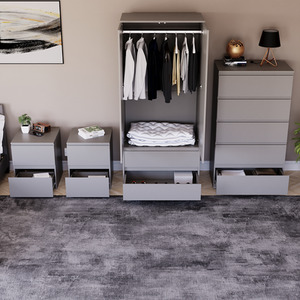 Denver Bedroom Set (2 Drawer Bedside (x2), 5 Drawer Chest, 2 Door Wardrobe) by Vida Designs