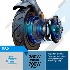 RS2 Electric Scooter - 350W - Black by Riley Scooters