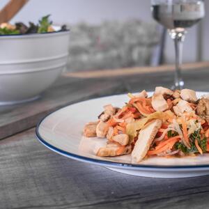 18pc Farmhouse Porcelain Dinner Set - White - White by Nicola Spring