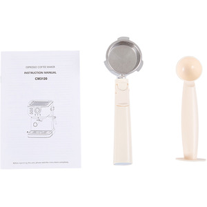 Retro Coffee Espresso Machine with Latte Milk Frother - Cream-coloured by Livingandhome