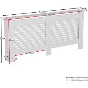 Milton Radiator Cover - White / 172cm by Vida Designs