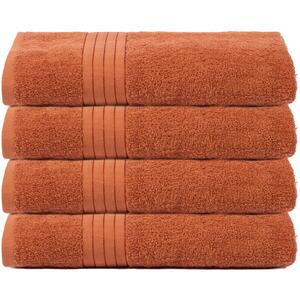 Pack of Cotton Bath Sheet Towels - Burnt Orange / 4 by Brentfords