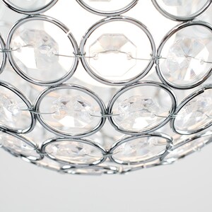 Pair of Silver Ceiling Pendant Shade With Acrylic Crystal Effect Droplets - Silver by ValueLights