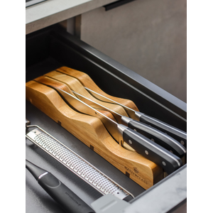 MasterClass Wooden Knife Holder for Drawer - Brown by MasterClass