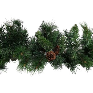 Green Christmas Garland with Pine Cones and Mixed Needles - Green by Samuel Alexander
