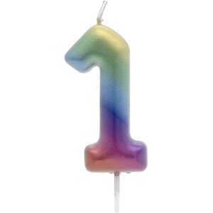 Metallic Rainbow Numbered Candle 0-9 Set by My Party
