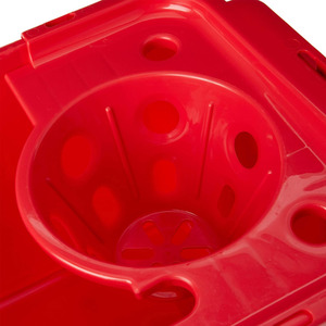 Red 12L Cotton Mop and Bucket Set With Pouring Lip For Hard Floors - Red by STORM TRADING GROUP