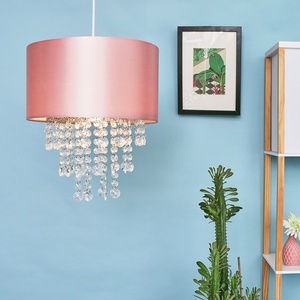 Acrylic Jewel Effect Droplet Pink Ceiling Pendant Light Shade - Pink by ValueLights