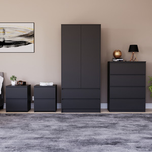 Denver Bedroom Set (2 Drawer Bedside (x2), 4 Drawer Chest, 2 Door Wardrobe) by Vida Designs