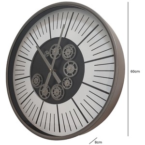Gear Design Wall Clock for Living Room - Silver by Vanity Living