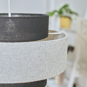 Weaver Pair of Grey Ceiling Pendant Shade - Grey by ValueLights