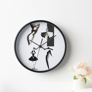 Feminine Flair Modern Art Wall Clock - Black by Clock Styles London
