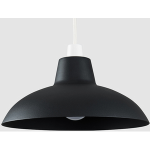Retro Style Matt Black Easy Fit Ceiling Pendant Light Shade - Black by ValueLights