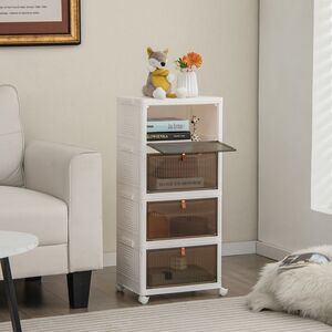 Foldable Shoe Storage Cabinet - White by Costway