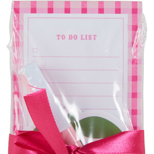 Cherry Magnetic Note Pad with Pen - Pink