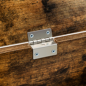 Industrial Style Wooden Flip Top Storage Cabinet - Brown by Livingandhome