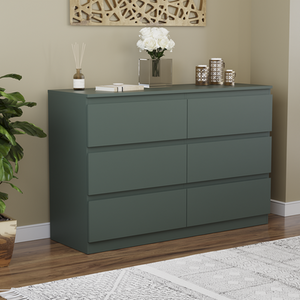 Denver Bedroom Set (2 Drawer Bedside, 6 Drawer Chest, 2 Door 2 Drawer Wardrobe) by Vida Designs