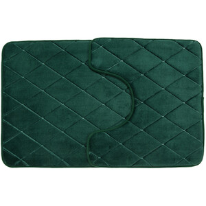 Diamond Bath and Pedestal Mat Set - Emerald