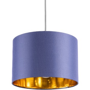 CGC LUPO Luxury Navy Blue and Gold Inner Cotton Round Drum Lamp Shade - navy by CGC Lighting