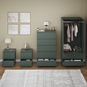 Denver Bedroom Set (2 Drawer Bedside (x2), 5 Drawer Chest, 2 Door Wardrobe) by Vida Designs