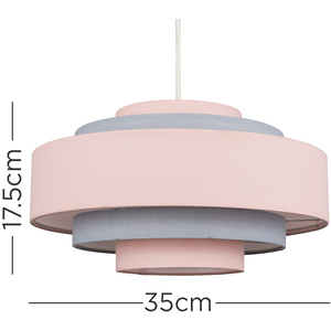 Modern 3 Tone Pink 5 Tier Cylinder Ceiling Pendant Light Shade - Pink by ValueLights