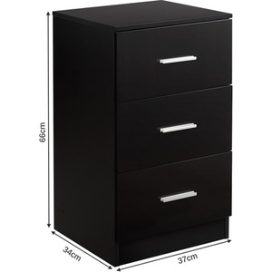 3-Drawer Chest Storage Cabinet - Black by Costway