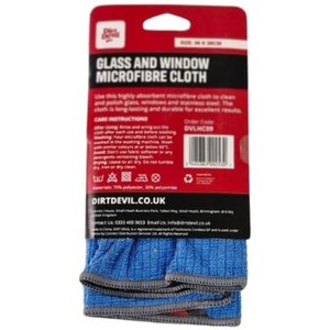 Dirt Devil Glass and Window Microfibre Cloth 30 x 30 cm Blue - Blue by Dirt Devil