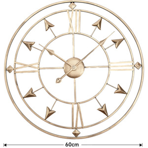 Golden Silent Wall Clock - Dark Gold by Livingandhome