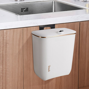 Hanging Kitchen Waste Bin with Lid - Pearl White / 9l by lifeideas
