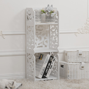 Rustic Small White Storage Display Shelving Unit - White by Livingandhome