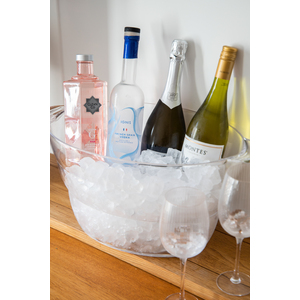 BarCraft Clear Acrylic Large Oval Drinks Pail Cooler, Labelled - Clear by BarCraft