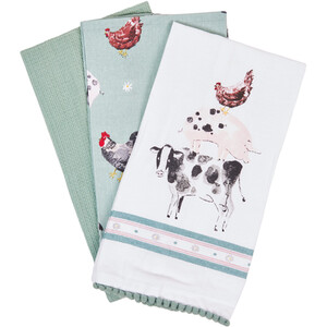 Pack of 3 Daisy Farm Tea Towels