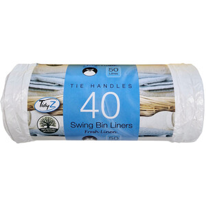 Pack of 40 Tidyz Tie Swing Bin Fragranced Liners 50L by Tidyz