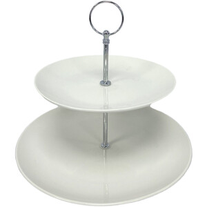 Regency Porcelain 2-Tier Cake Stand - White