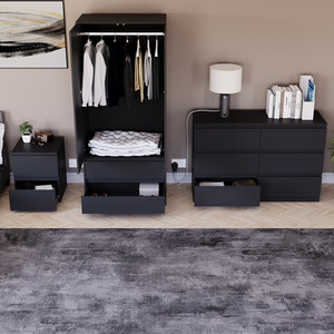 Denver Bedroom Set (2 Drawer Bedside, 6 Drawer Chest, 2 Door 2 Drawer Wardrobe) by Vida Designs