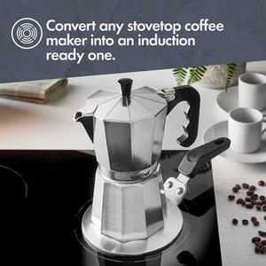 Induction Hob Converter Plate for Coffee Pots - Silver by VonShef