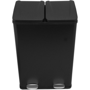 60L Dual Pedal Bin In Black - Black by Monstershop