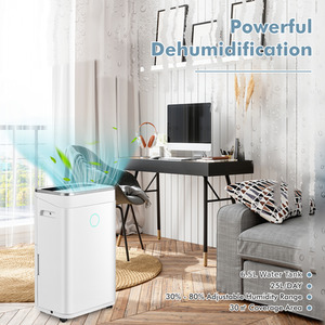 24H Timer Home Dehumidifier-White - White by Costway