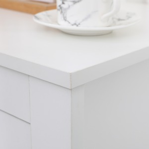 HMD White Wooden Bedroom 3 or 4 Pieces Set - White / 79cm / 40cm / Chipboard with melamine paper. / 30kg by HMD Furniture