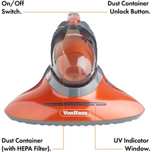 UV Vacuum Cleaner with Attachments - Orange by VonHaus