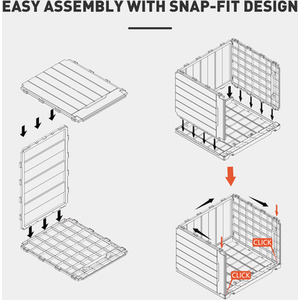 HOMCOM 107 L Plastic Storage Chest with Lock Hole Handles by HOMCOM