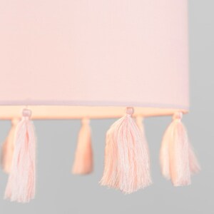 Modern Pink Drum Tassel Living Room Bedroom Hallway Ceiling Pendant Light Shade - Pink by ValueLights