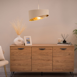 Trekan Cream Ceiling Pendant Shade - Cream by ValueLights